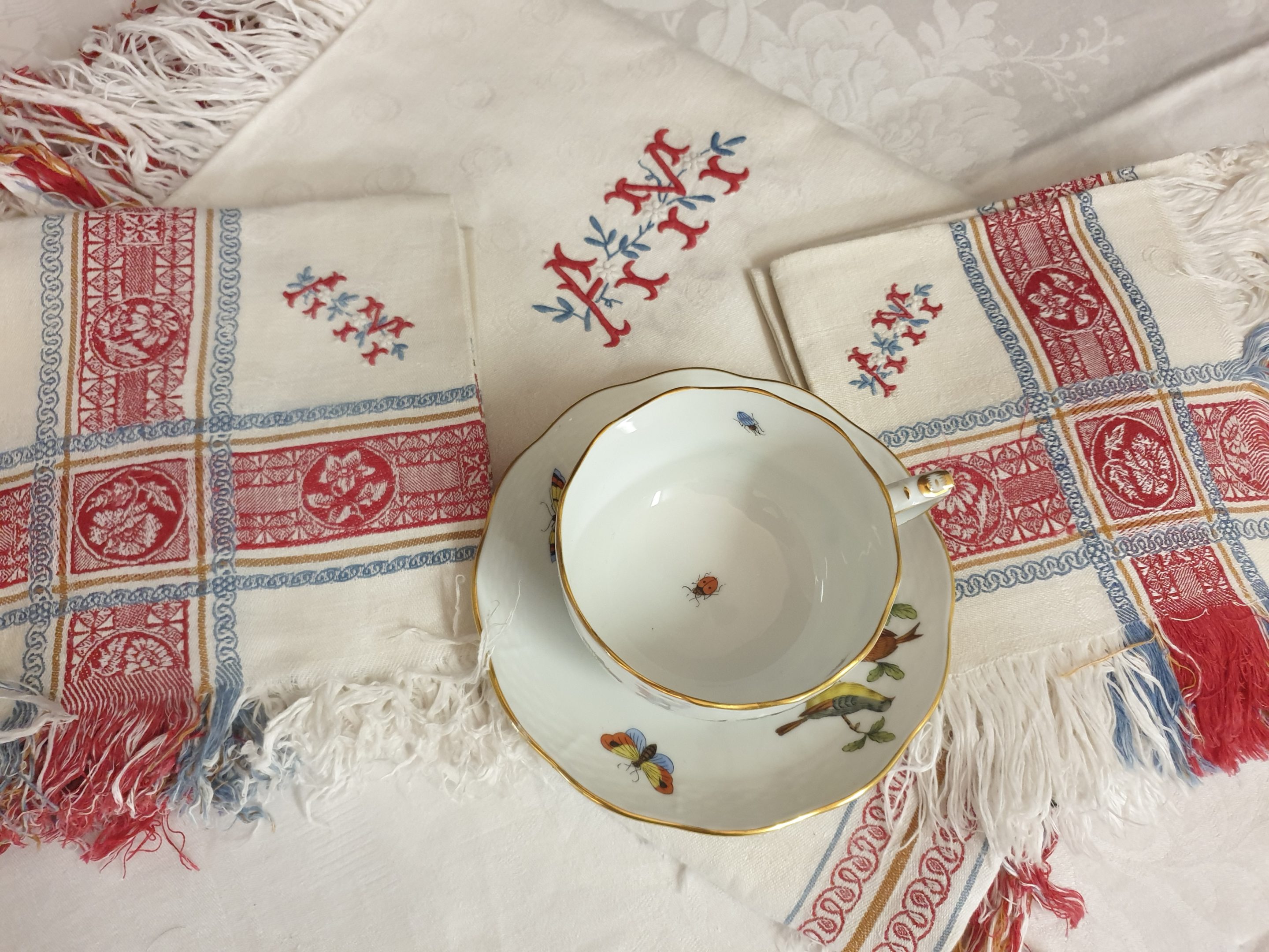 Service à thé en lin époque napoléon 3