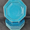 Coquet assiettes de présentation bleue