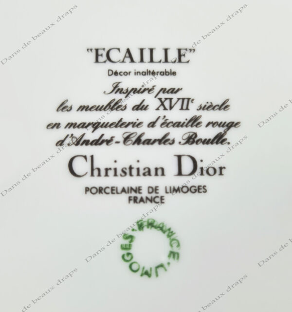 Vaisselle Christian Dior porcelaine de Limoges