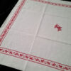 6 très belles serviette de table en damassé de lin à liteaux rouges. – Image 5