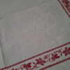 6 très belles serviette de table en damassé de lin à liteaux rouges. – Image 3