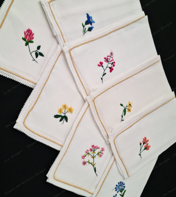 serviettes fleurs