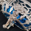 Joli drageoir ovale en métal argenté et son intérieur bleu turquoise,orfèvre WMF. – Image 3