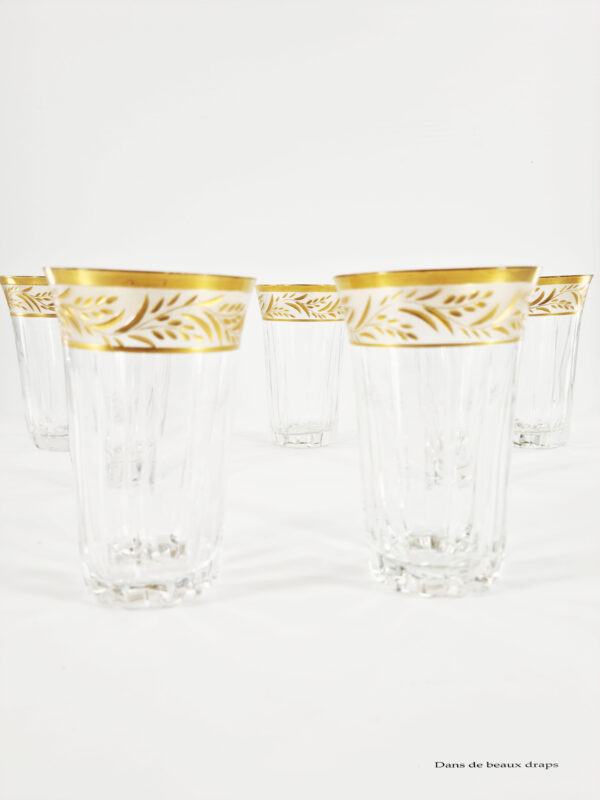 verres cristal dorés