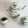 Superbe service à thé en porcelaine de Limoges, vert céladon , maison Raynaud , décor floral , 27 pièces. – Image 2