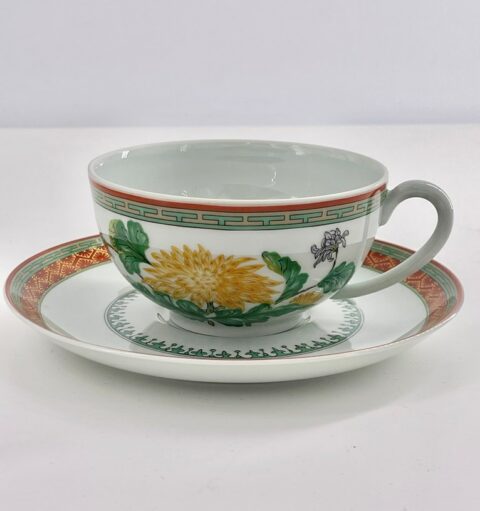 Lot De 2 Tasses à Café Haviland Limoges – Modèle La Corne – Vert – Porcelaine – Occasion
