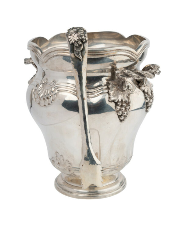 Seau à glace à double prises et sa cuillère en argent 800 millièmes, Italie XXème. – Image 7
