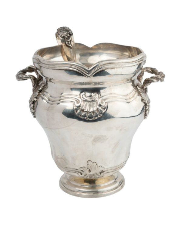 Seau à glace à double prises et sa cuillère en argent 800 millièmes, Italie XXème. – Image 10