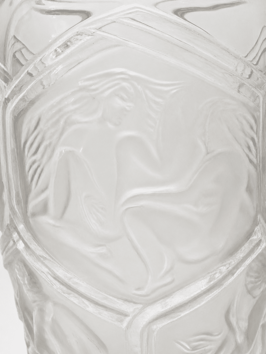 Magnifique vase en verre moulé, pressé, modèle Hespérides, Lalique France. – Image 4