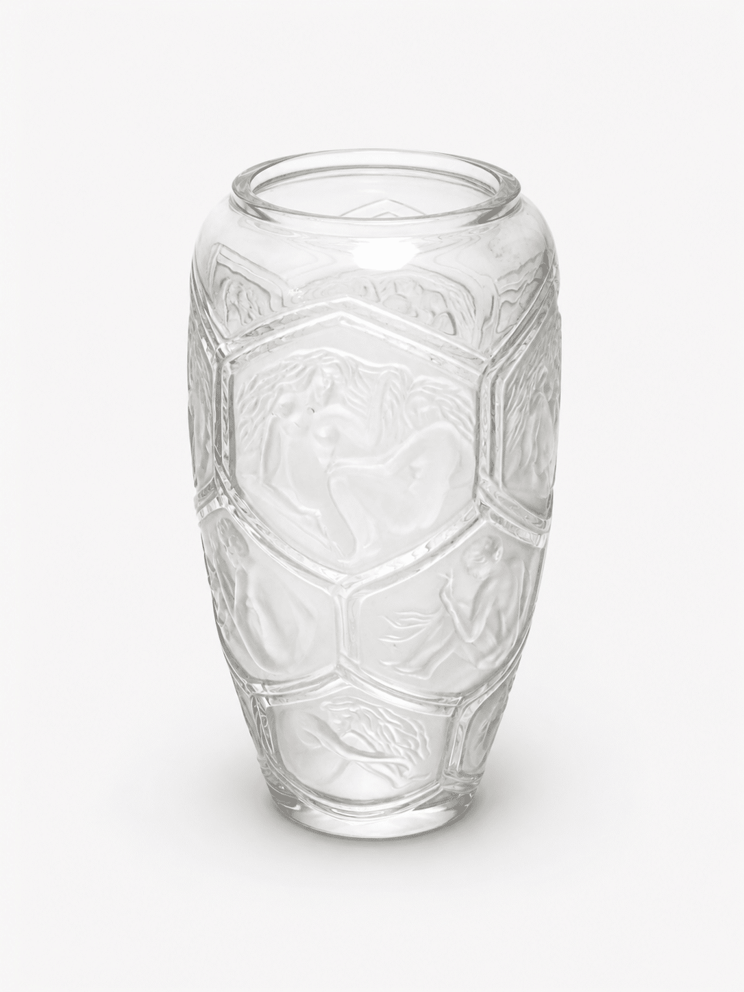 Magnifique vase en verre moulé, pressé, modèle Hespérides, Lalique France. – Image 3